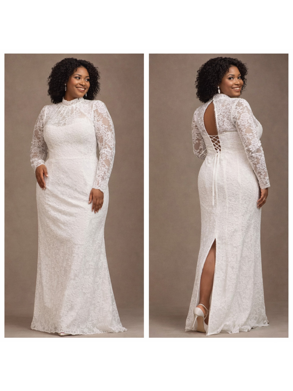 V. Chapman Jules Lace Wedding Dress Anthropologie Long Sleeve Size 16 NWT
